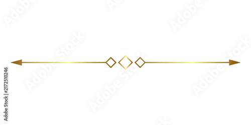 Cuadro en lienzo Elegant gold line divider with geometric diamond shapes for luxury design and pa