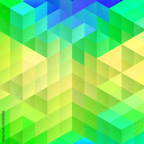 Abstract bright geometric background with multicolored cubes and triangles for design. eps 10