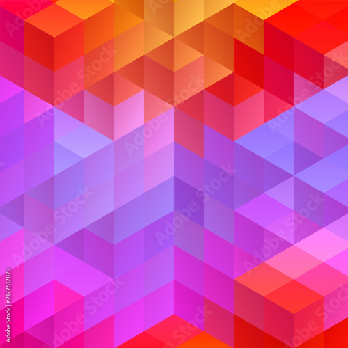 Modern bright abstract geometric background with multicolored cubes and triangles for your design. eps 10