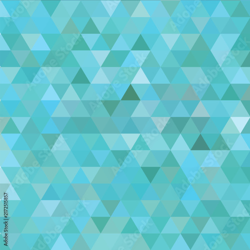 Abstract geometric background of blue and turquoise triangles polygonal colorful mosaic vector illustration. eps 10