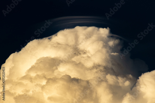 beautiful big clouds in the sky at sunset