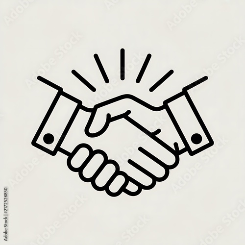 Business handshake icon representing partnership and agreement