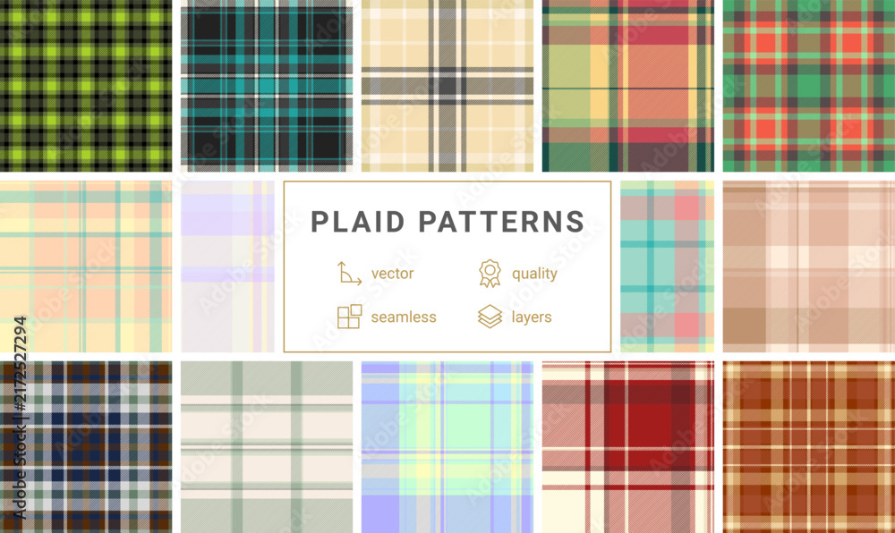 Foto Plaid collection designed for composition notebook covers