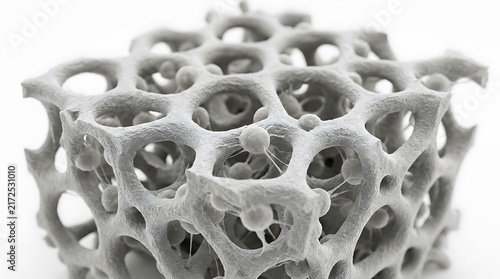 Microscopic view of a porous bone scaffold or cellular biomaterial matrix