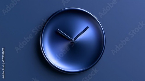 modern shiny blue 3d clock icon