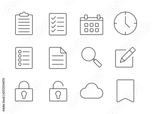 Productivity and Workflow Outline Icon Set