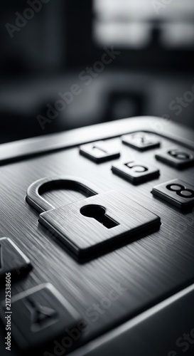 Close-up of a Combination Lock - Security and Protection Concept.