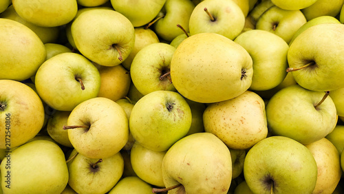Fresh Golden Apples Background