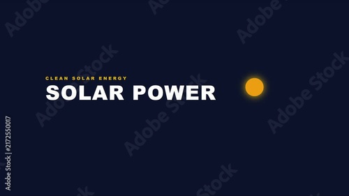 Clean solar energy solar power concept animation for sustainable renewable electricity and eco-friendly technology solutions 4k