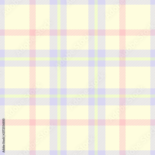 A punk tartan plaid design with orderly checks and a woven fabric look. Light and yellow tones give the seamless fabric pattern bold alternative attitude for craft projects. It suits textile prints.