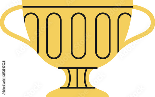 Golden Trophy Cup Icon Achievement Award Illustration
