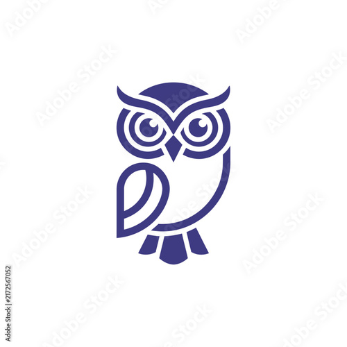 Stylized Owl Icon Vector Graphic Design
