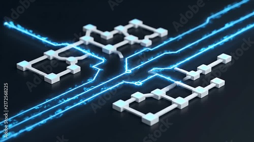Digital Data Architecture Representing Interconnected Network Nodes and Abstract Electronic Circuitry Pathways for Advanced Computing Concepts