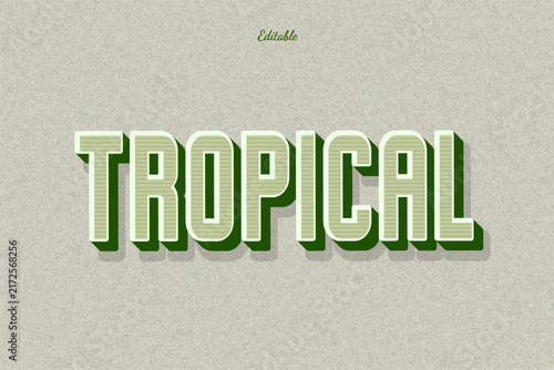 Tropical Text Effect Style 3d Vintage Old