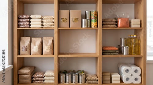 Community Food Access Shelf with Essential Groceries and Food Security