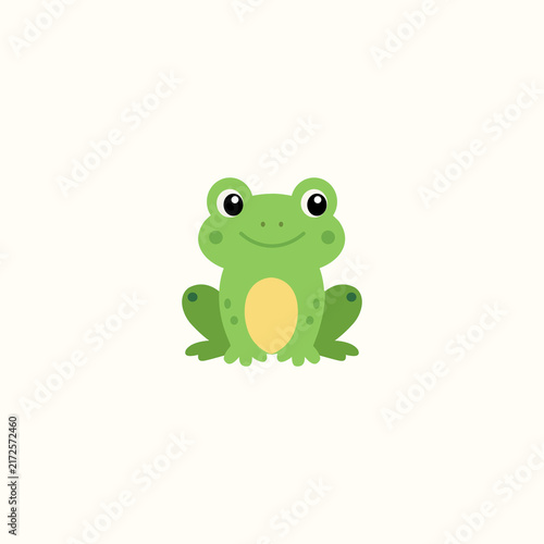 Cute Frog Cartoon Vector, Wild Animal Character