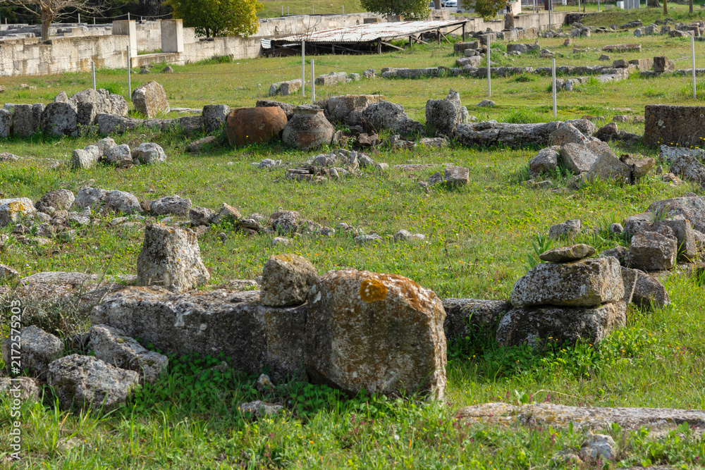 Fototapeta premium Ruins of Ancient Macedonian capital Pella, Greece