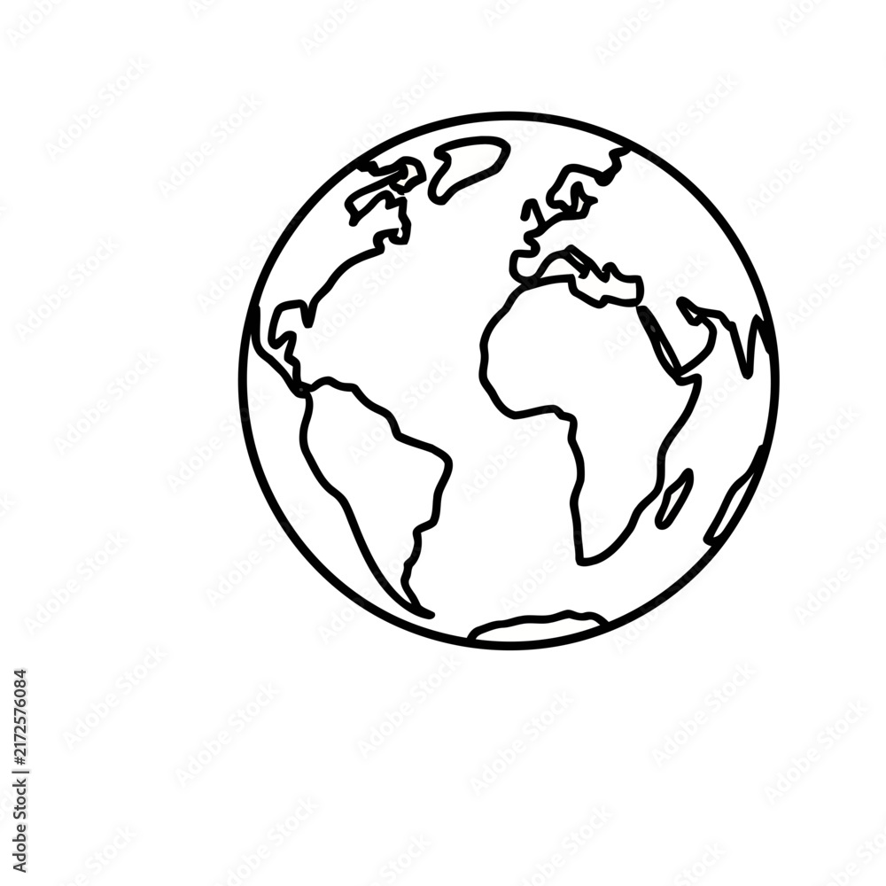 Obraz premium Outline of the Earth