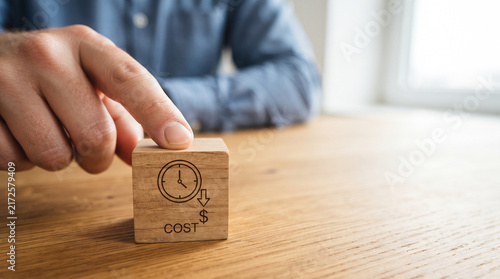 Time cost wooden cube hand business office budget saving system ai multi agent