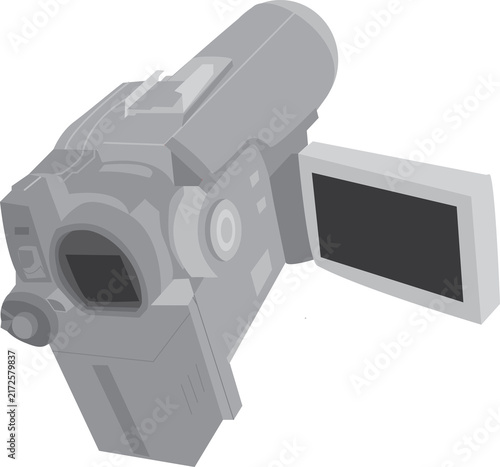 Obraz na płótnie A camcorder is a portable electronic device that combines a video camera and a video recorder into a single handheld unit, without background