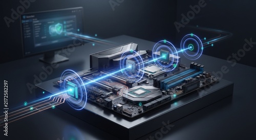 Obraz na płótnie Secure Boot Verification Chain Powered by Hardware Cryptography