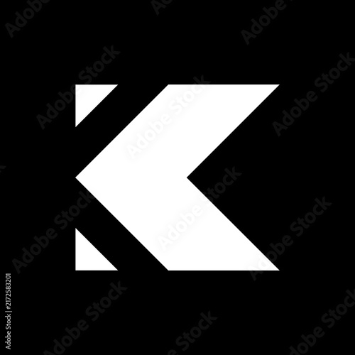 Minimalist Letter K Logo Design, Modern Geometric Alphabet Symbol for Corporate Branding