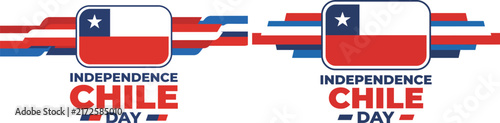 Chile independence day graphic badge design with national flag colors
