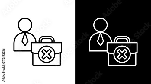 Bild auf Leinwand Unemployment Outline White Icon Set Design
