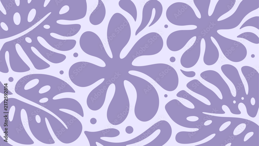 Fototapeta premium Purple Lavender Tropical Abstract Design Botanical Seamless Vector Pattern Background