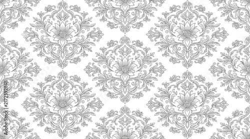 Quadro su tela Elegant damask pattern isolated