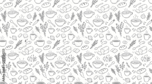 Hand-drawn breakfast pattern