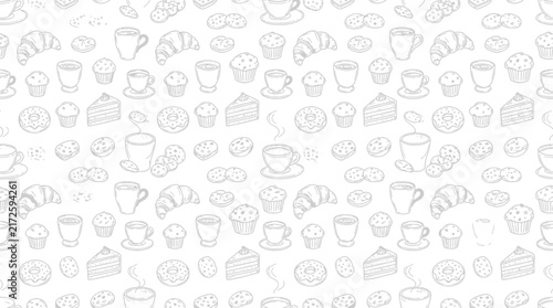 Hand-drawn breakfast pattern