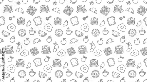 Hand-drawn breakfast pattern