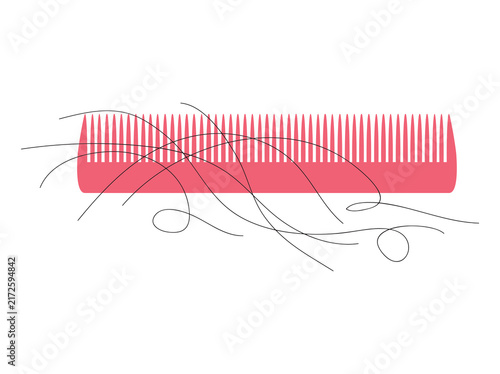 Hair Loss in Comb Illustration