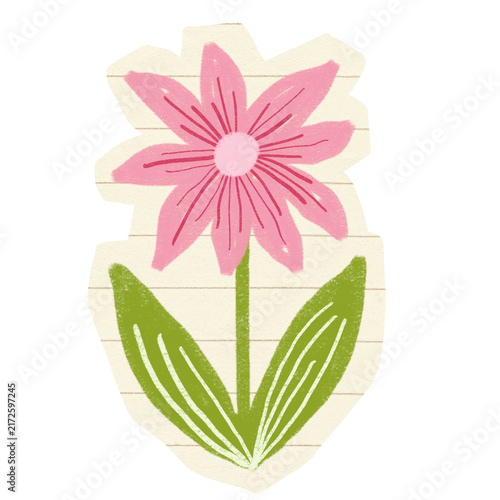 Handdrawn Crayon Flower Kids Style