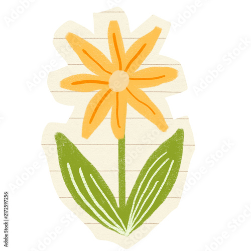 Handdrawn Crayon Flower Kids Style