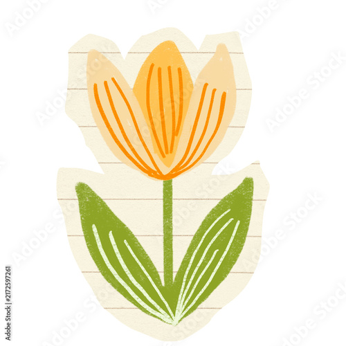 Handdrawn Crayon Flower Kids Style