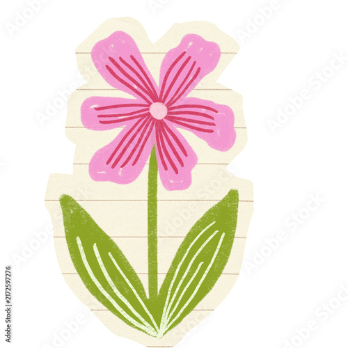 Handdrawn Crayon Flower Kids Style