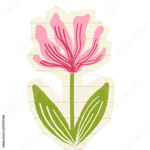 Handdrawn Crayon Flower Kids Style