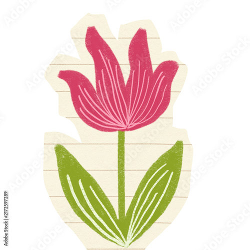 Handdrawn Crayon Flower Kids Style
