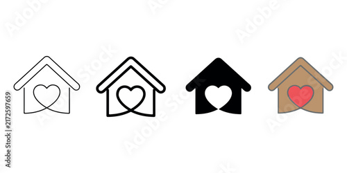 Map pin location icon set with star house heart and magnifying glass search symbols isolated on a white background. Hom map pin icon vector illustration set for navigation, real estate listings, and 