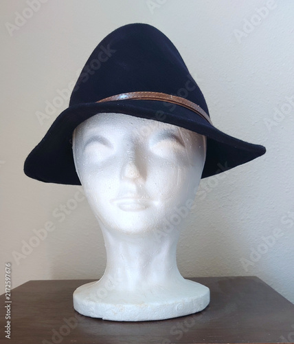 Traditional Southern Italian black felt fedora