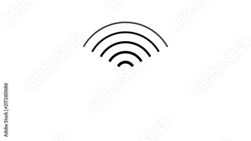 Wifi signal animation expanding on white background high quality digital broadcast.