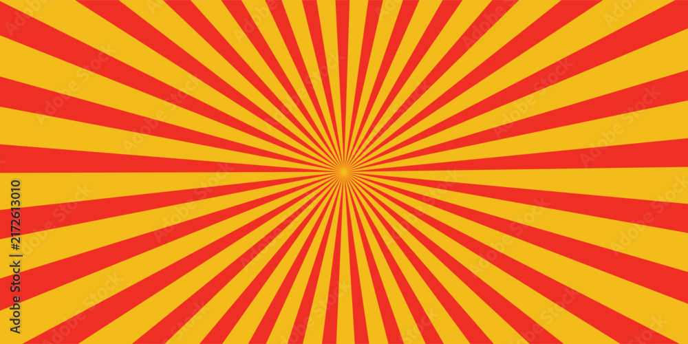 Fototapeta premium Autumn color sun rays background. Abstract orange sun rays design wallpaper. Colorful swirling lines for templates. modern vector illustrator, website, textures,