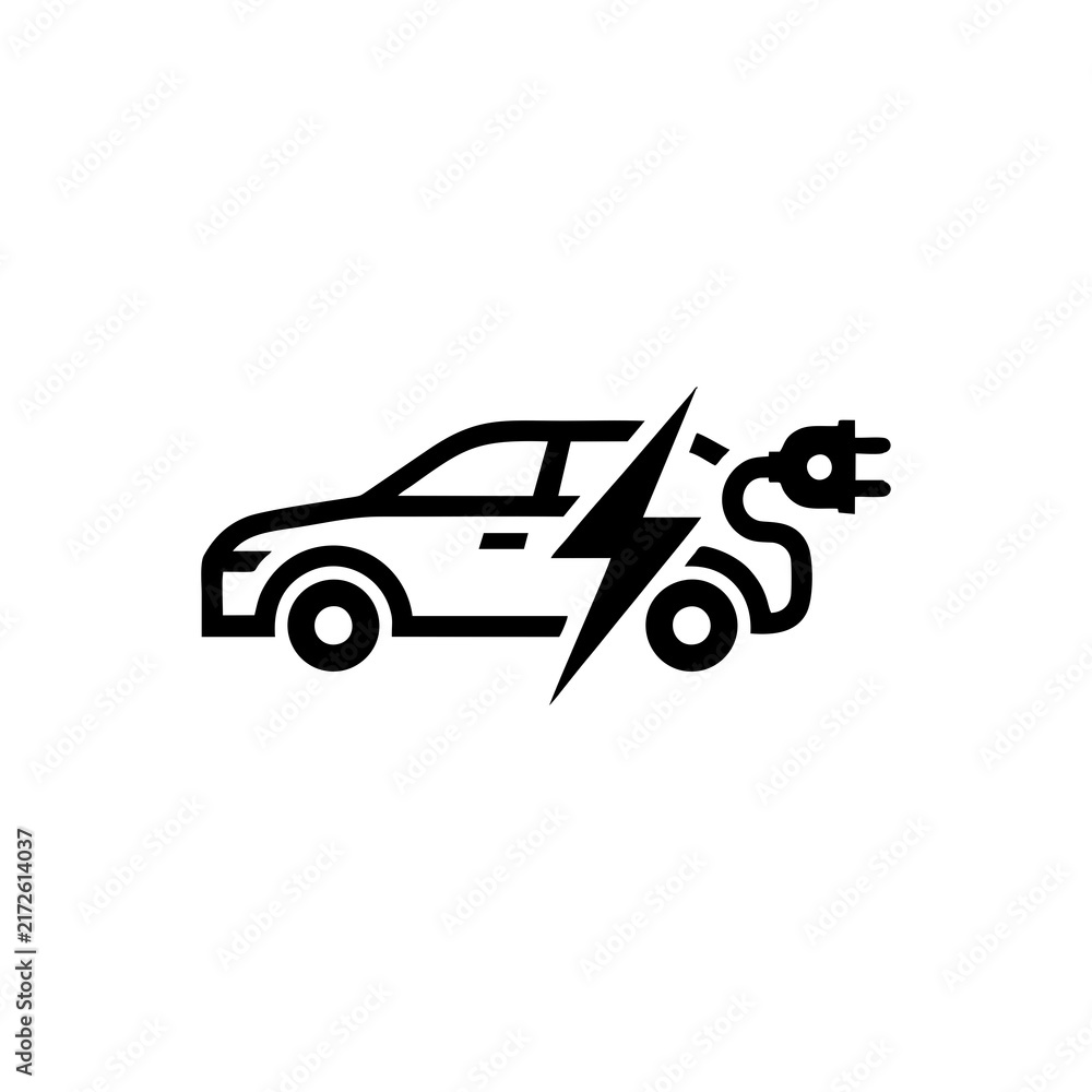 Naklejka premium Electric car charging logo illustration