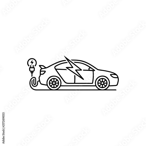 Electric car charging logo