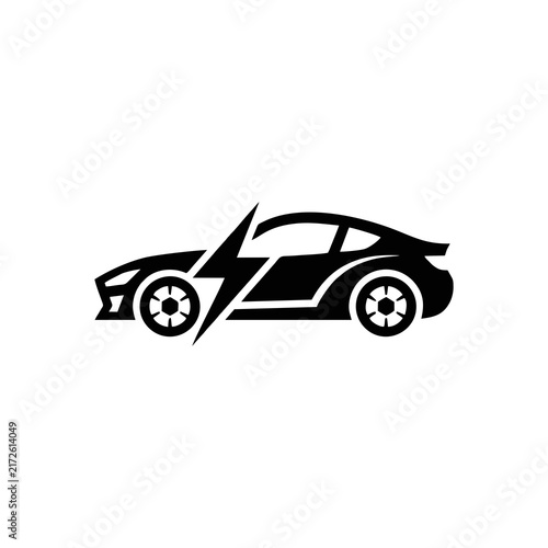 Electric vehicle logo design illustration
