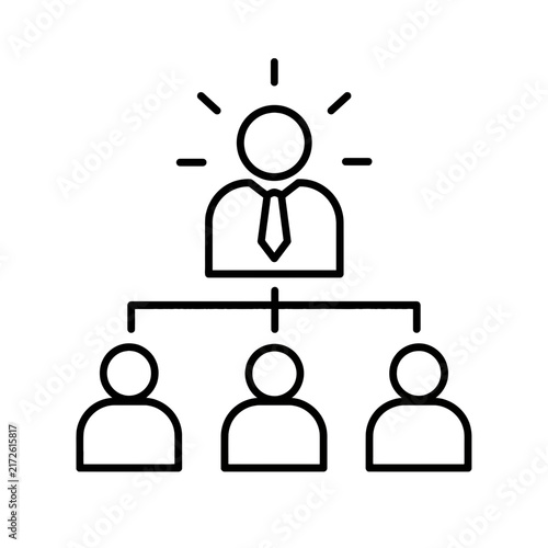 Leadership and Corporate Hierarchy Icon for Business Team Management