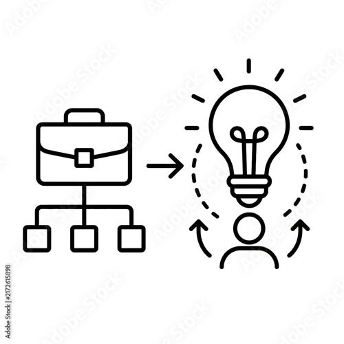 Business concept showing organizational strategy leading to creative innovation and professional leadership ideas