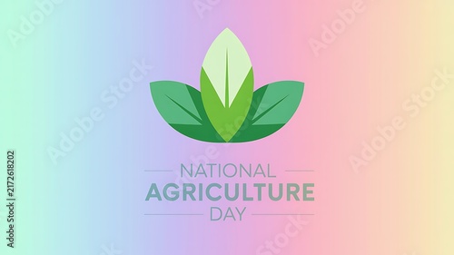 National agriculture day graphic vector illustration with green leaves and corn shape farm crop production